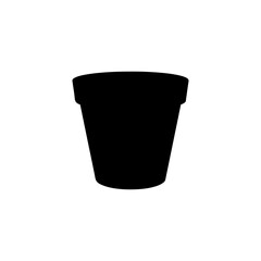 Flower pot silhouette vector flat design.