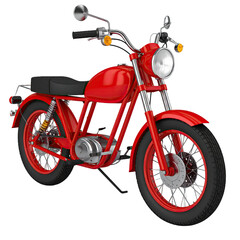 Fototapeta premium Motorbike with sleek design and powerful engine isolated on white background