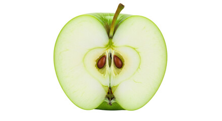 Isolated Green Apple Halved