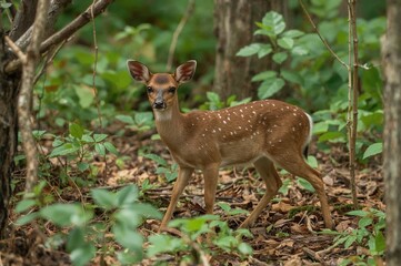 Wildlife of the Forest: The Life Cycle of a Thigh-Length Mouse-Deer Among Trees and Nature