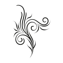 Decorative floral vector ornament on white background