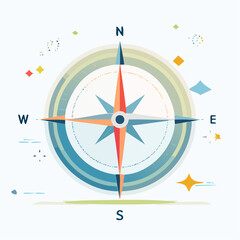 Abstract Colorful Compass Design Illustration