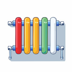 Fototapeta premium Colorful Pixel Art Radiator Illustration