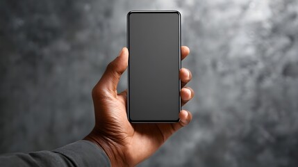 Professional Hand Holding Blank Smartphone Screen Mockup - Modern Technology Display Concept