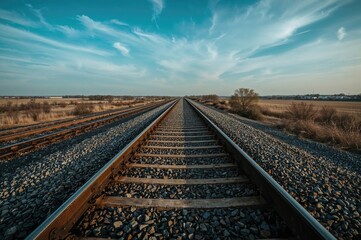 Fototapeta premium Bird's-eye perspective of railway lines