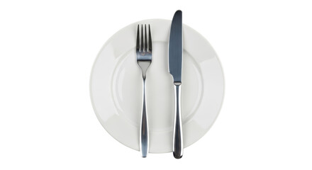 Isolated Fork Knife and Plate