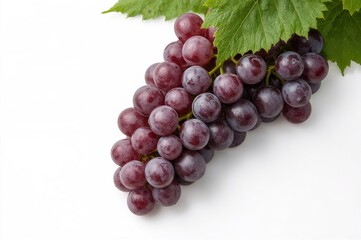 Fototapeta premium Cluster of grapes isolated on a white backdrop
