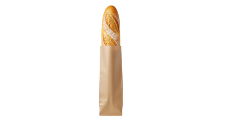 Isolated Baguette in Paper Bag