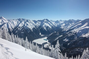A stunning view of snowy mountain hillsides.