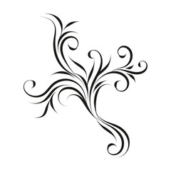 Decorative floral vector ornament on white background