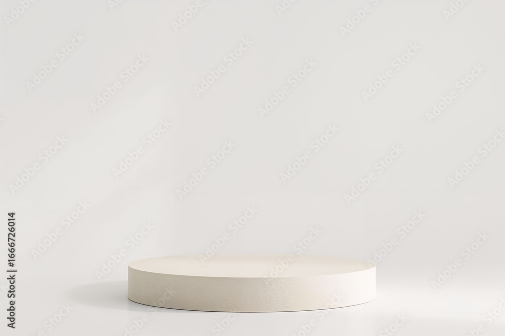 Poster elegant beige abstract geometric table platform with soft light rays and empty space - presentation 