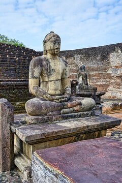 Vatadage circular temple, Polonnaruwa ruins of the garden-city created by Parakramabahu the Great in the 12th century, Polonnaruwa, Sri Lanka
