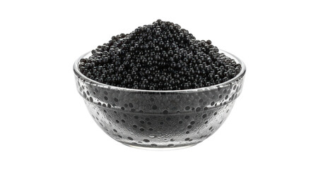 Isolated Bowl of Black Caviar