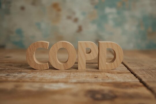 Chronic Obstructive Pulmonary Disease abbreviation shown on wooden surface