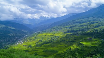 Fototapeta premium landscape with mountains and blue sky