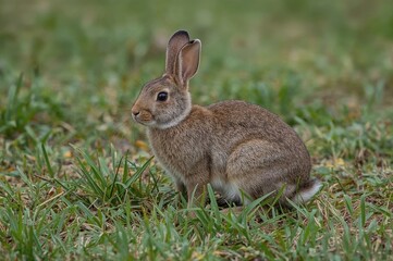 Fototapeta premium A picture I took of a typical Cottontail Rabbit at a lakeside park in a southern U.S. city.