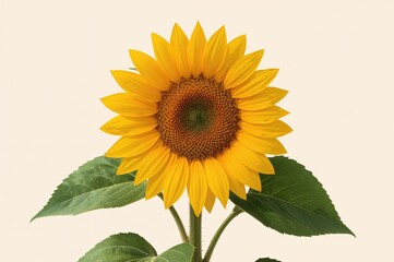 Fototapeta premium A vibrant sunflower surrounded by lush green foliage