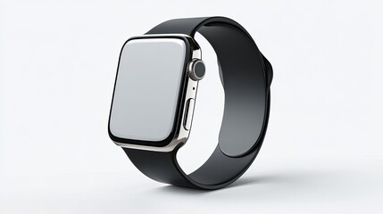 Modern smart watch with black band
