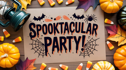 Get ready for a SPOOKTACULAR PARTY with festive Halloween decor and candy corn!