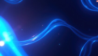 Futuristic abstract background with luminous blue curves and subtle light flares, perfect for themes of innovation, data, and digital communication.