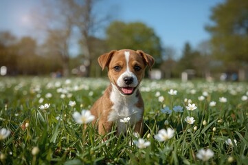 Adorable Jack Russell Terrier Playing Outdoors on a Sunny Day