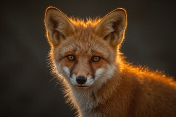 Fototapeta premium Detailed view of a juvenile red fox during twilight