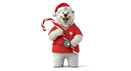 Festive bear with candy cane