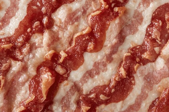 Detailed view of uncooked pork belly surface, texture, culinary, fresh, protein, morning meal, red hues, dish, gastronomy