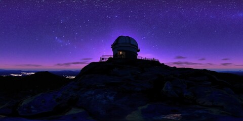 Obraz premium Stargazing at an observatory mountain peak nightscape scenic view
