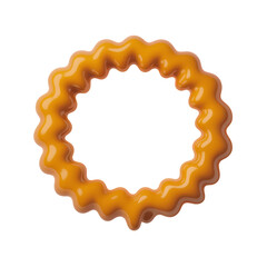 Obraz premium Melted cheese border isolated on white background