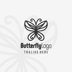 Elegant Butterfly Figure Logo Design