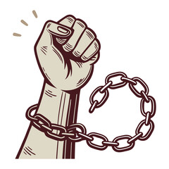 Obraz premium Print Fighting for Human Rights and an End to Oppression Vector Illustration Art