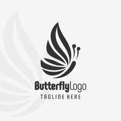 Modern Butterfly Emblem Logo Design