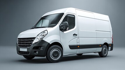 White delivery van, angled view