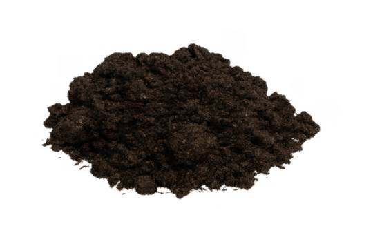 Pile of dirt isolated on transparent background for compositing