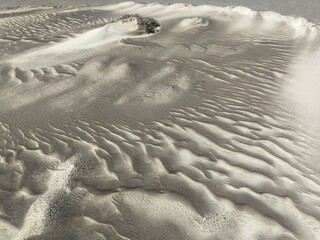 Patterns in the sand of the Namib Desert. Aerial view. Drone shot. Skeleton Coast National Park, Namibia