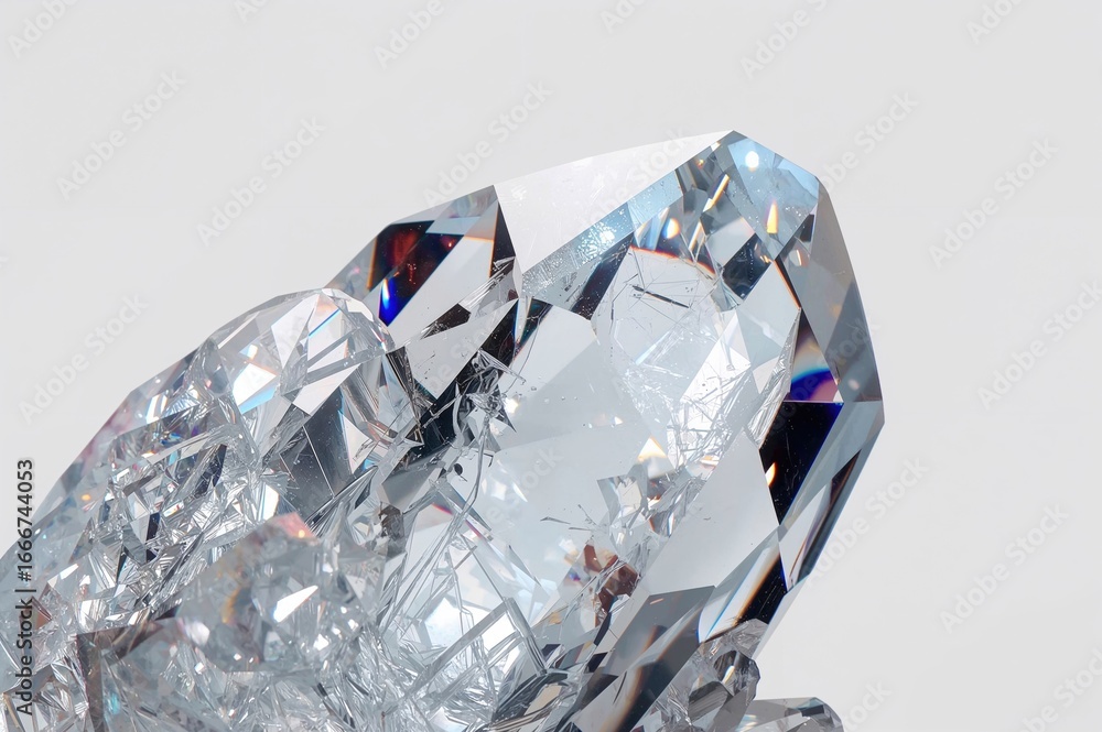Poster detailed view of a sparkling crystal surface pattern