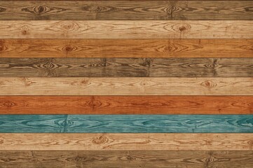 Naklejka premium Various hues of paneling on a wooden wall surface.
