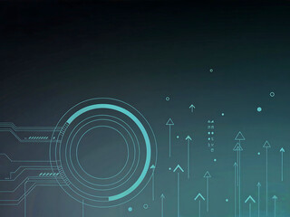 Futuristic digital interface with glowing circular elements
