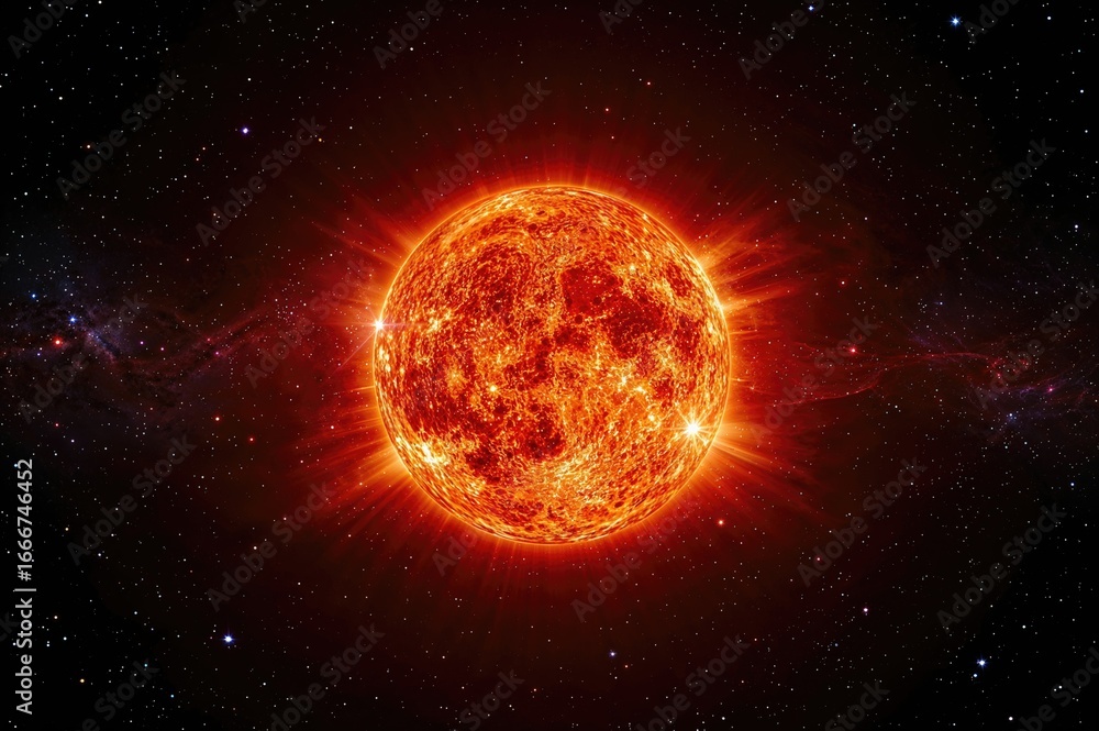 Poster radiant star floating in the cosmic void with a luminous and mystical aura, featuring abstract cosmi