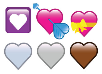 Set of hearts and shapes vector graphic on a transparent background
