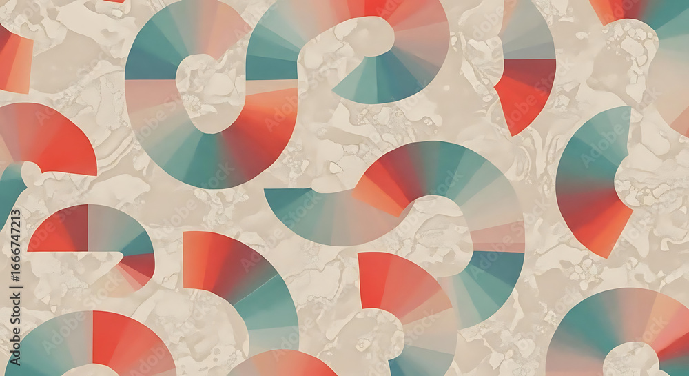 Poster abstract background featuring circular shapes with a gradient from red to blue color scheme