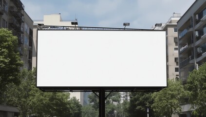 Obraz premium Billboard - Large Blank Billboard with empty screen and beautiful cloudy sky for outdoor advertising poster,Copy space banner ready for your advertisement design or mock up text.Business Concept.