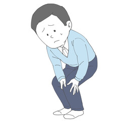 膝に違和感がある男性