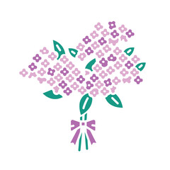 Fototapeta premium fresh flowers black line icon.