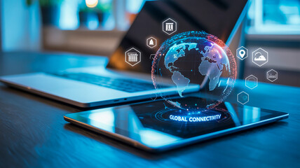 Experience the future of global connectivity with innovative digital technology and seamless data flow visualized.