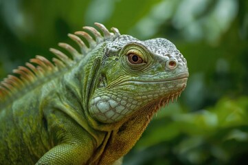 Fototapeta premium Detailed close-up of an Iguana's face