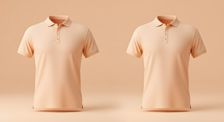 Peach Polo Shirt Mockup, Casual Apparel Template