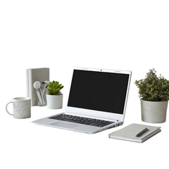 Fototapeta premium Workspace with laptop and stationery