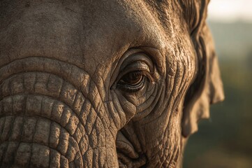 Fototapeta premium Detailed View of an Elephant's Eye